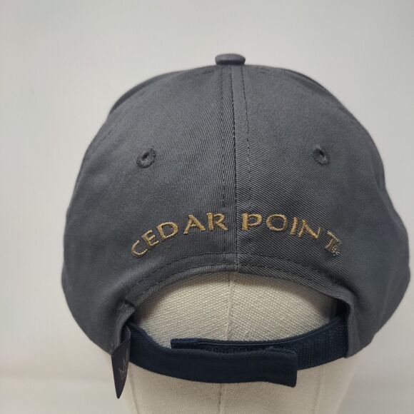 Bozkee Men's Strapback Hat Gray OSFM Cedar Point Valravn Rollercoaster Logo - Picture 5 of 8